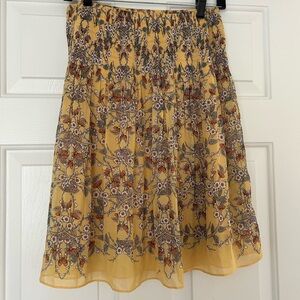 Max Studio Yellow Floral Skater Skirt
